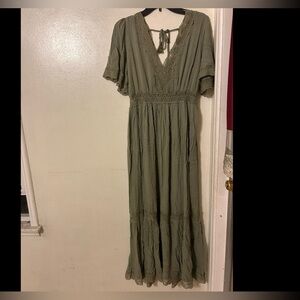 Ivy May Olive Green Maxi Dress
